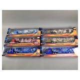 Group of Hot Wheels Nascar semitrucks die cast