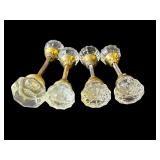 Lot of vintage glass & brass doorknobs