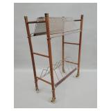 Mid century Modern walnut and metal vinyl record