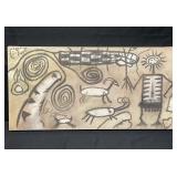 Signed charcoal on canvas painting by Elbert Price