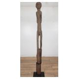 African carved wood Moba statue on metal base