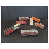Pair of  Lionel locomotives, tracks, cars and