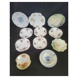 Group of porcelain saucers and 1 ashtray