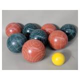 Brookstone etched bocce ball set with carry
