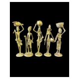 Brass cast African figurines