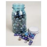 Jar of antique and vintage marbles