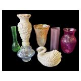 Lot of vintage glass & ceramic vases