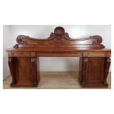 Antique Victorian 3-piece hand carved mahogany