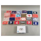 Group of vintage aviation playing cards