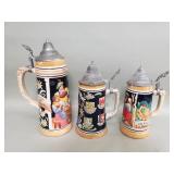 3 German beer steins