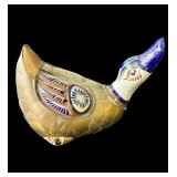 Vintage hand-painted Mexican Tonala ceramic duck