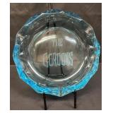 Vintage "The Gordons" aqua glass ashtray
