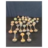Group of vintage brass door knobs