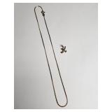14k gold "K" pendant and chain