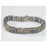 Sterling silver style Art Deco style bracelet