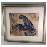 Signed Art Deco hand-painted print