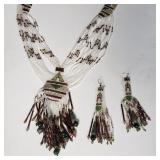 Handcrafted Native American beaded fringed