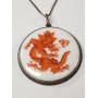 Meissen porcelain pendant with a red court