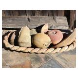 Vintage cement outdoor fruit basket