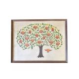 VTG framed Bucilla owls family tree needlecraft