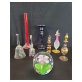 Studio art glass vase, silver overlay glass