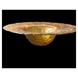 Vintage amber glass centerpiece bowl