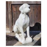 Vintage cement dog sculpture