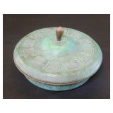 Vintage Carl Sorensen-style bronze lidded bowl