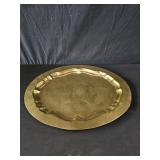 Vintage scalloped brass tray