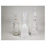 Group of crystal and glass decanters