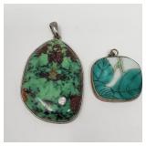 Turquoise pendant and hand-painted Chinese