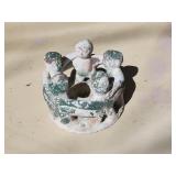 Vintage circle of friends pottery candleholder
