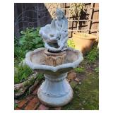 Vintage cement angel child fountain