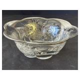 Vintage silver overlay glass bowl
