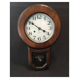 Vintage wood cased 31 day regulator wall clock