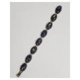 Vintage Mexican sterling silver bracelet with blue