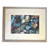 Framed signed watercolor painting