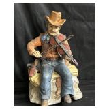 Melody in Motion porcelain fiddling cowboy
