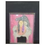 Signed pastel drawing