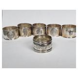 6 sterling silver napkin rings