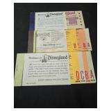 Lot of 3 Disney ticket booklets, incomplete