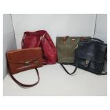 4 leather handbags