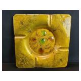 Vintage hand decorated enamel on copper