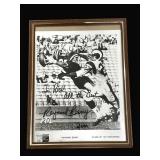 Framed Raymond Berry signed 8 x 10 photo