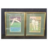 Pair of vintage Slazenger tennis posters prints