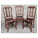 3 Antique Asian-style rosewood chairs