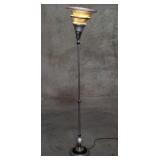 Art deco aluminum torchiere floor lamp