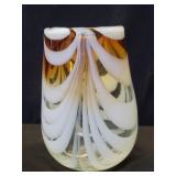 Hand blown studio art glass vase