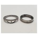 Pair of sterling silver rings