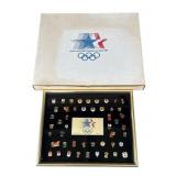Framed 1984 Olympic sponsor pin set